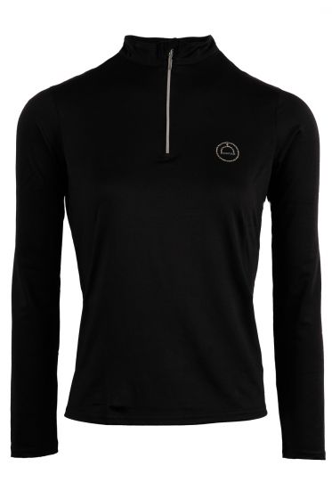 Montar Longsleeve Polo Everly Crystal zwart