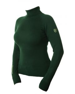 Equestrian Stockholm Knitted Polo Top Forest Green