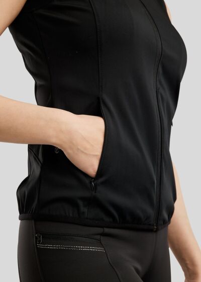 Montar Bodywarmer Pearl  Pintuck+Crystals Zwart