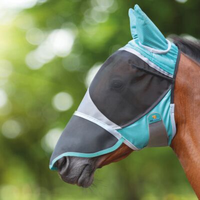 Shires Pro Deluxe Vliegenmasker Oren & Neus Groen