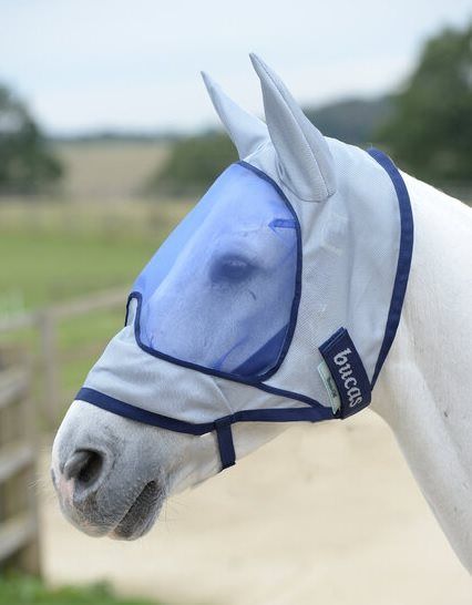 Bucas Fly Mask Deluxe met Oren blauw