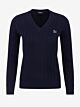 LeMieux Gebreide Kabeltrui Cora V-Hals Navy