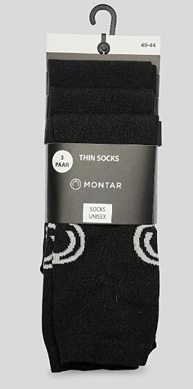 Montar Sokken 3 Paar Zwart