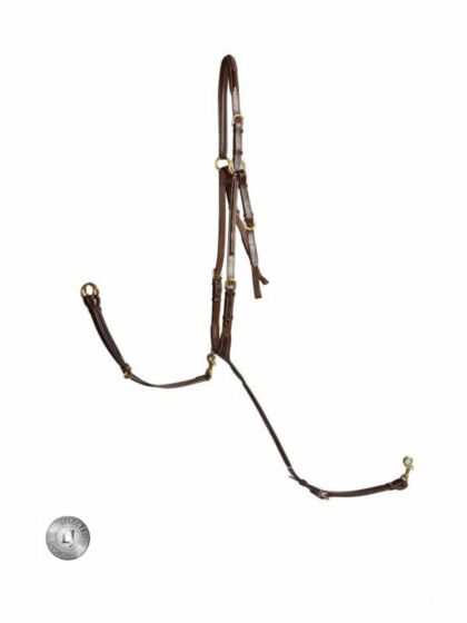 LJ Leathers Borsttuig Martingaal Bruin/Messing