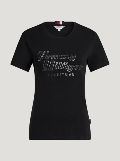 Tommy Hilfiger Shirt Malibu Strass Zwart