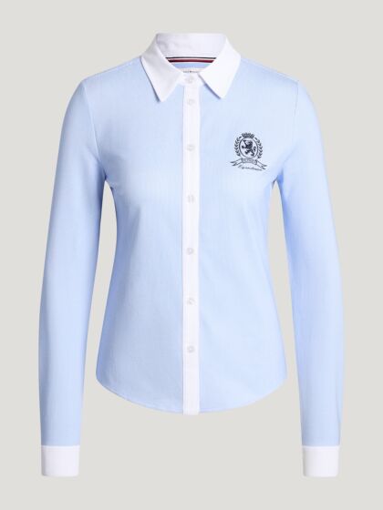 Tommy Hilfiger Blouse Perkings Stretch Blauw