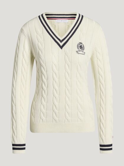 Tommy Hilfiger Trui Roseville Gebreid Ecru