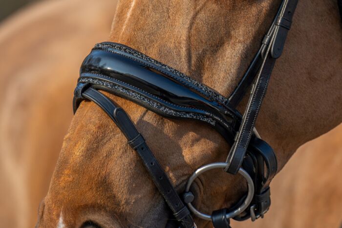 HB Neusriem Showtime Anatomic Rocky Zwart Glitter