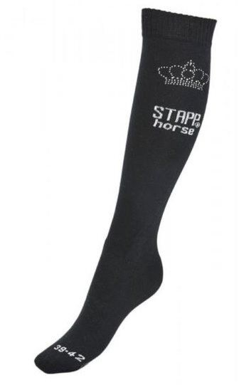 Stapp Horse Sokken met Strass Kroon Zwart