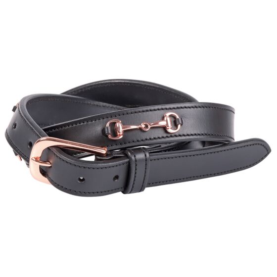 Harry's Horse Riem Leer Rosegold Bit Zwart
