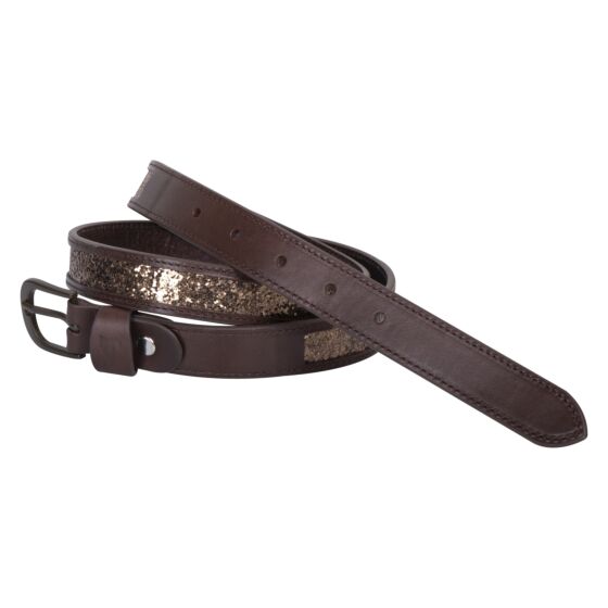 Eurostar Leren Riem Glittery mocca