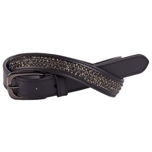 Harry's Horse Lederen Riem Crystal Black-Gunmetal