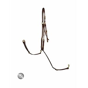 LJ Leathers Borsttuig Martingaal Bruin/Messing