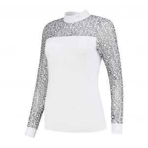 MrsRos Competition Top Mesh Logo Long Sleeve wit