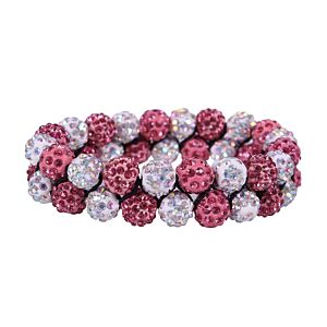 QHP Knotband Gloss wit/roze