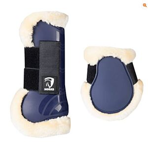 Horka Beenbeschermers PVC met Bont Blauw/Naturel