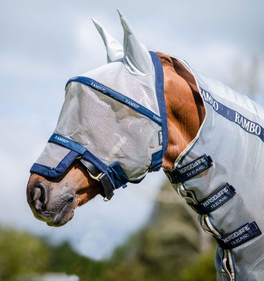 Horseware Vliegenmasker met Oren+Neus zilver/navy