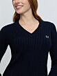 LeMieux Gebreide Kabeltrui Cora V-Hals Navy