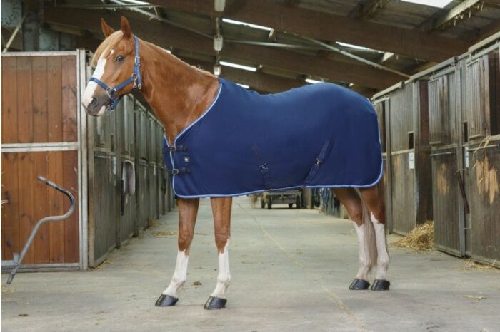 Riding World Fleecedeken Lage Kruissingels Marine