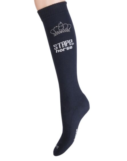 Stapp Horse Sokken met Strass Kroon Navy
