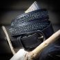 Harry's Horse Lederen Riem Crystal Black-Gunmetal