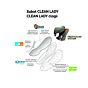 Rouchette Instappers Clean Lady Clog grijs/roze